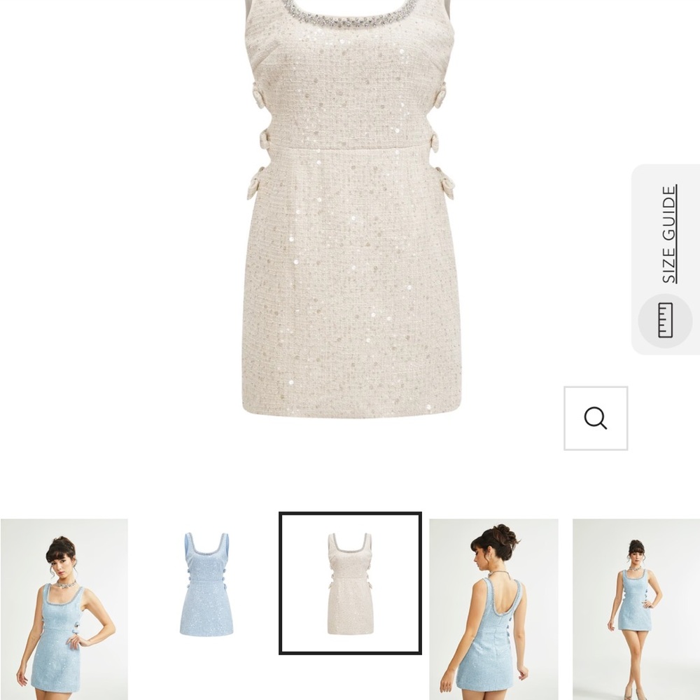 Miss Rosier Manon White Tweed Dress